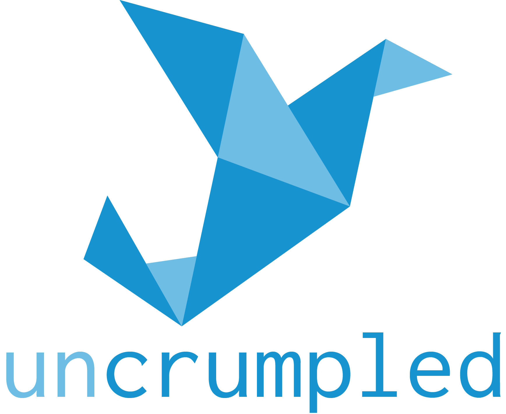 Uncrumpled - Origami Bird Logo